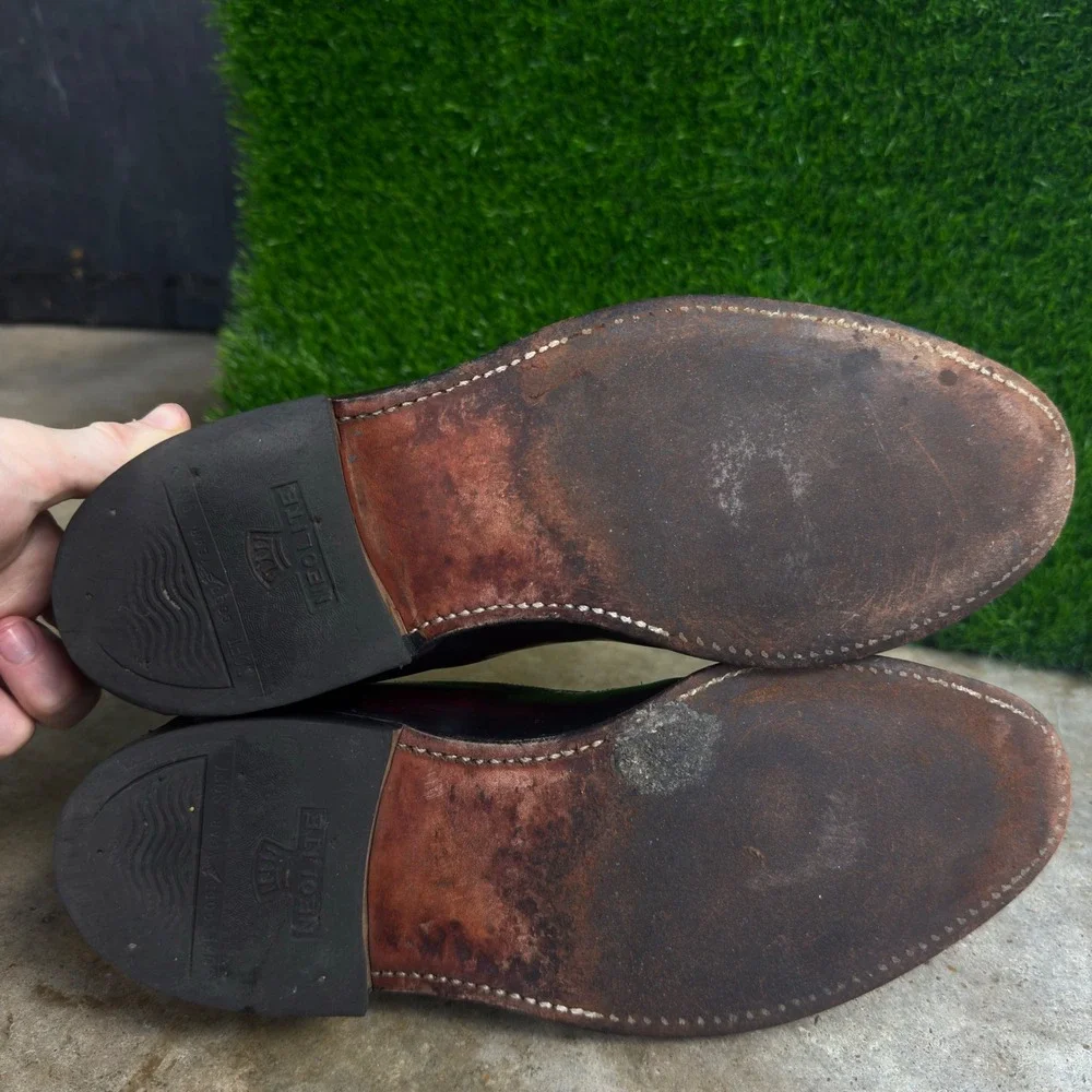 Vintage 90s Johnston and Murphy Tassel Loafers Wingtip Brogue Burgundy 8 D